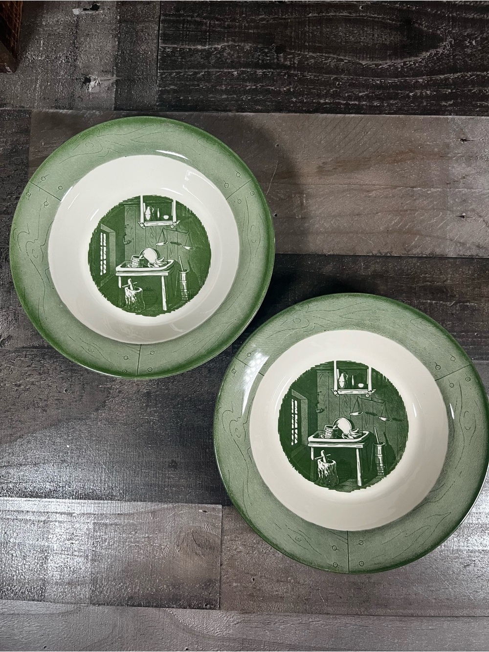 Set of 2 Vintage Royal China Colonial Homestead Vegetable Serving Bowls 9" USA